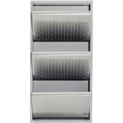 Shoe Container Caruso Silver brushed 3 drawers Kare Design