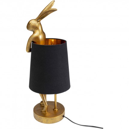 Table Lamp Animal rabbit 50cm gold and black Kare Design