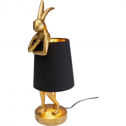 Table Lamp Animal rabbit 50cm gold and black Kare Design