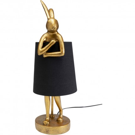 Table Lamp Animal rabbit 50cm gold and black Kare Design