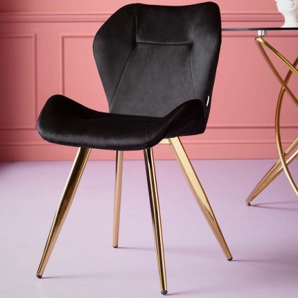 Chair Viva velvet black Kare Design