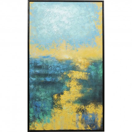 Schilderij Jardin 125x215cm blauw Kare Design