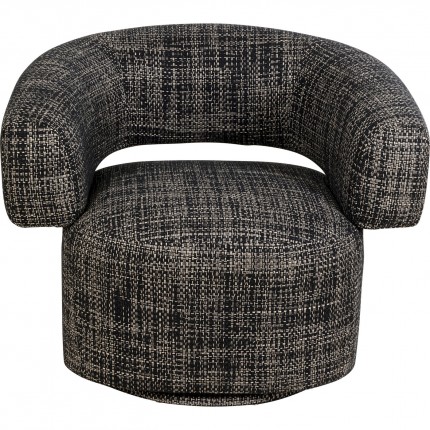 Draaifauteuil Maye Bow zwart en wit Kare Design