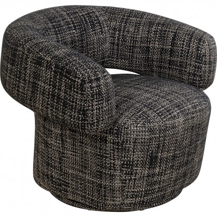 Draaifauteuil Maye Bow zwart en wit Kare Design