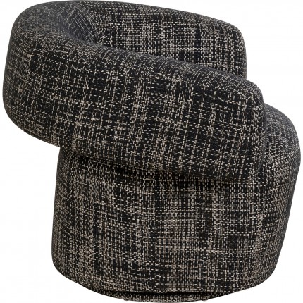 Draaifauteuil Maye Bow zwart en wit Kare Design