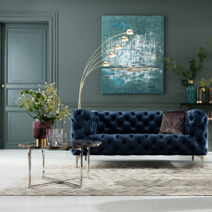 Sofa Look 2-Zits fluweel blauw Kare Design