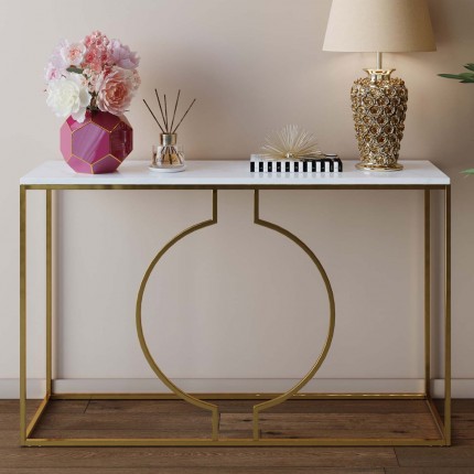 Console Miami Loft wit en goud 120x35cm Kare Design