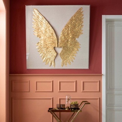 Decoratief frame Wings Gold White 120x120cm Kare Design