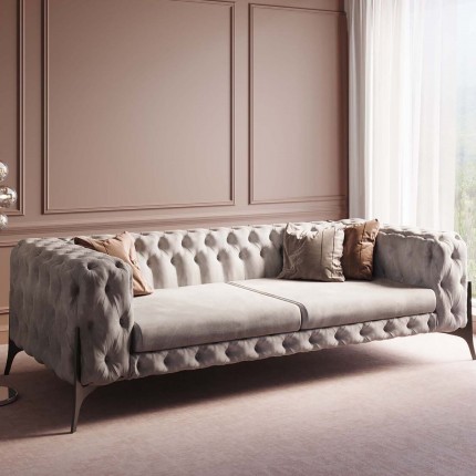 Sofa Bellissima 3-Zits Fluweel Beige Kare Design