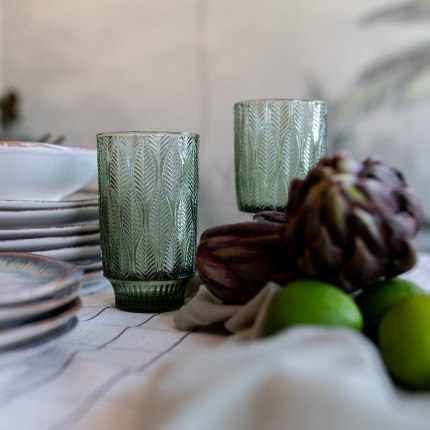 Water Glass Fogli green (6/set) Kare Design