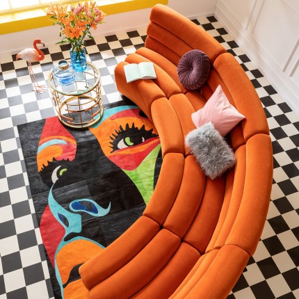 Sofa Element Wave fluweel orange Kare Design