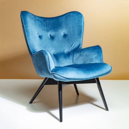 Fauteuil Vicky fluweel olieblauw Kare Design