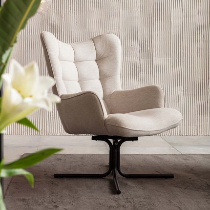 Draaifauteuil Oscar creme Kare Design