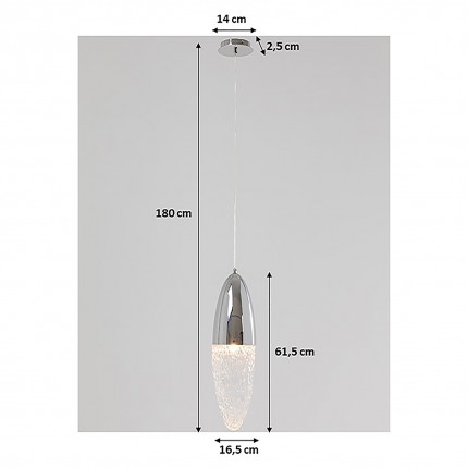 Hanglamp Frozen 17cm chroom Kare Design