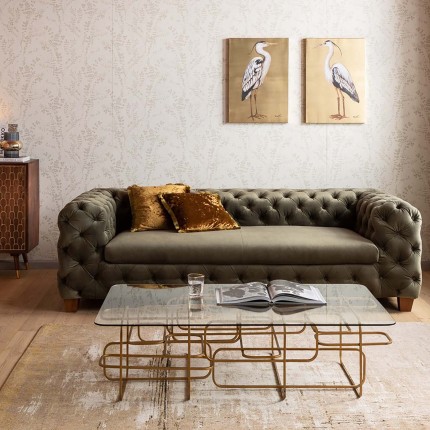 Sofa Desire 3-Zits fluweel groen Kare Design