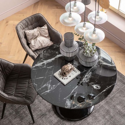 Eettafel Solo Marble Black Ø110cm Kare Design