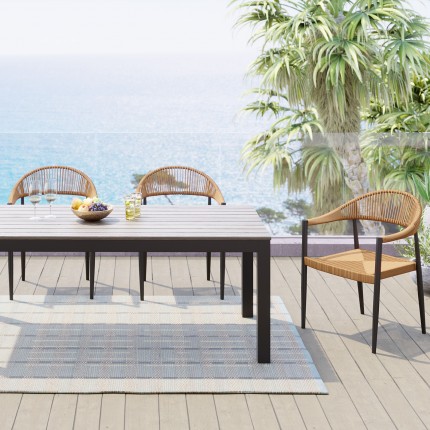 Tuintafel Sorrento grijs 180x90cm Kare Design