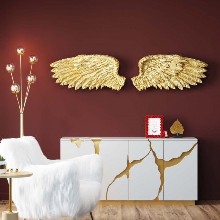 Wanddecoratie vleugels goud (2/Set) Kare Design