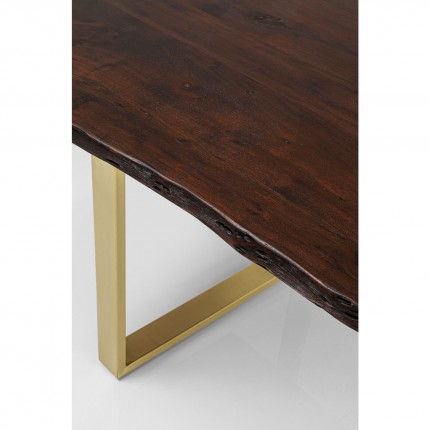 Eettafel Harmony 160x80cm walnoot goud Kare Design