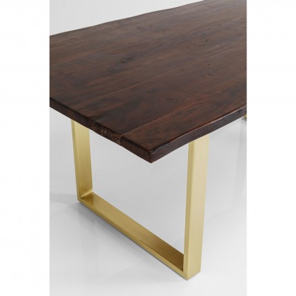 Eettafel Harmony 160x80cm walnoot goud Kare Design