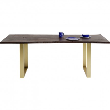 Eettafel Harmony 160x80cm walnoot goud Kare Design