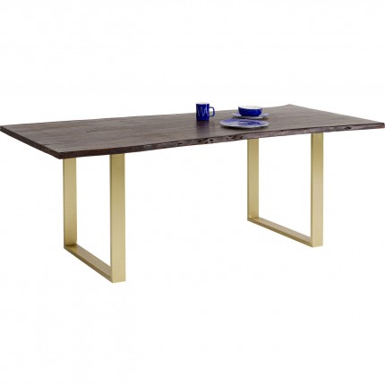 Eettafel Harmony 160x80cm walnoot goud Kare Design