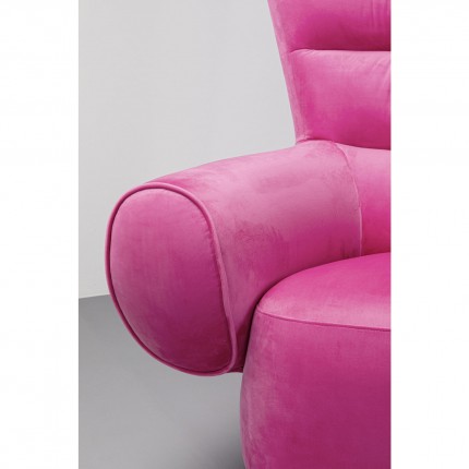 Fauteuil Sweep fluweel roze Kare Design