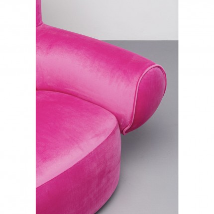 Fauteuil Sweep fluweel roze Kare Design