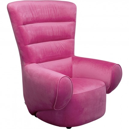 Fauteuil Sweep fluweel roze Kare Design