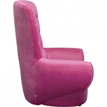 Fauteuil Sweep fluweel roze Kare Design