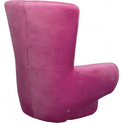 Fauteuil Sweep fluweel roze Kare Design