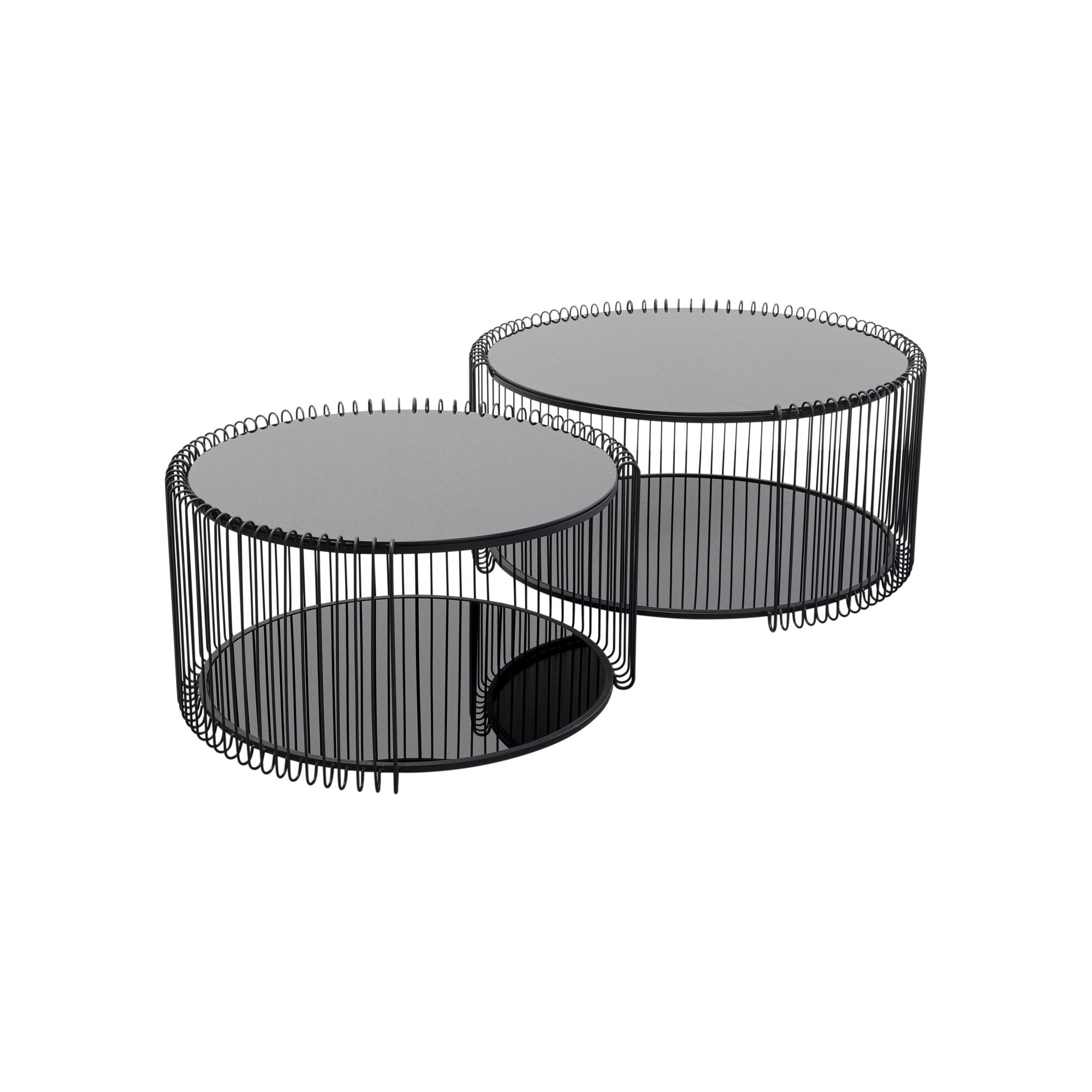 Table basse Wire Double noir (2/Set)