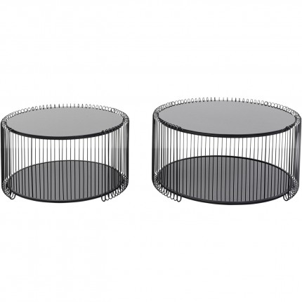 Coffee Table Wire Double black (2/Set) Kare Design