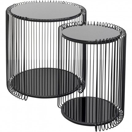 Side Table Wire Double black (2/Set) Kare Design