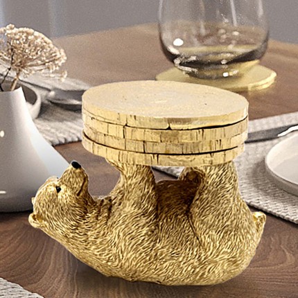 Deco gold bear 4 coasters Kare Design