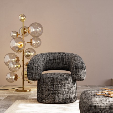 Swivel Armchair Maye Bow black and white Kare Design