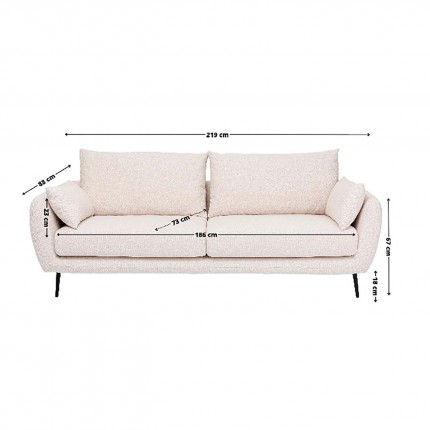 Sofa Amalfi 2-Zits creme Kare Design