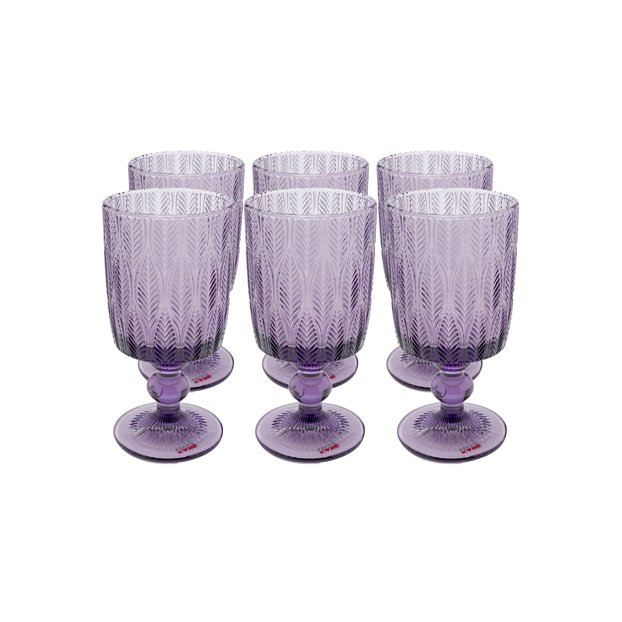 Wine glass Fogli purple (6/set) Kare Design