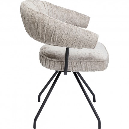 Swivel chair with armrests Arabella grey Kare Design