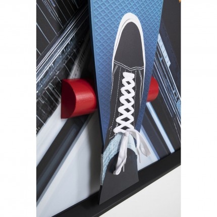 Schilderij 3D Skyline Skater 149x149cm Kare Design