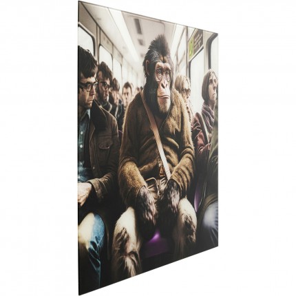 Glass Picture monkey subway 60x60cm Kare Design