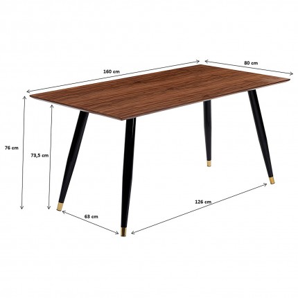 Eettafel Duran Square 160x80cm Kare Design