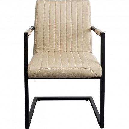 Chair with armrests Cantilever Thamos beige Kare Design