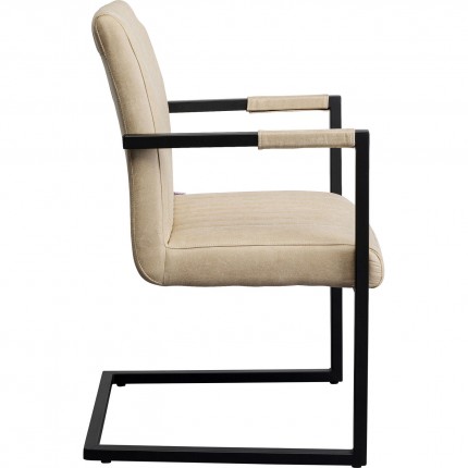 Chair with armrests Cantilever Thamos beige Kare Design