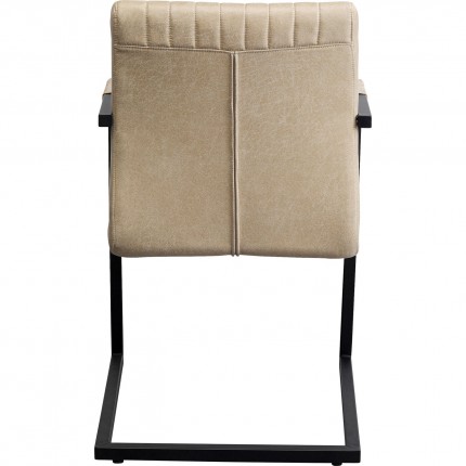 Chair with armrests Cantilever Thamos beige Kare Design