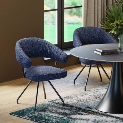 Swivel chair with armrests Arabella blue Kare Design