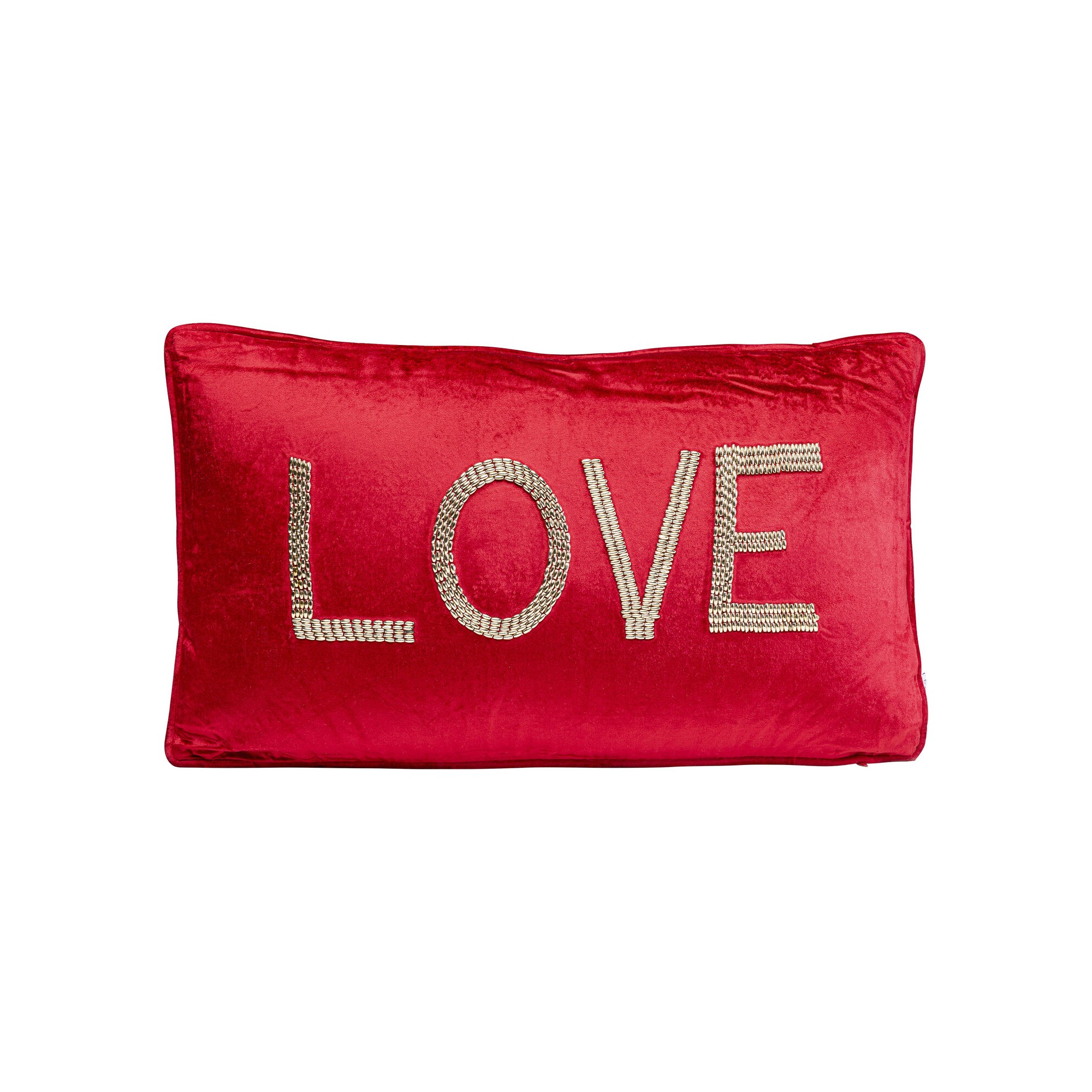 Coussin Beads Love red 35x60cm