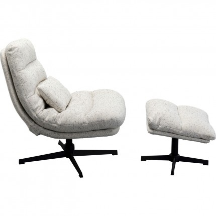 Swivel Armchair with Stool Columbia Kare Design