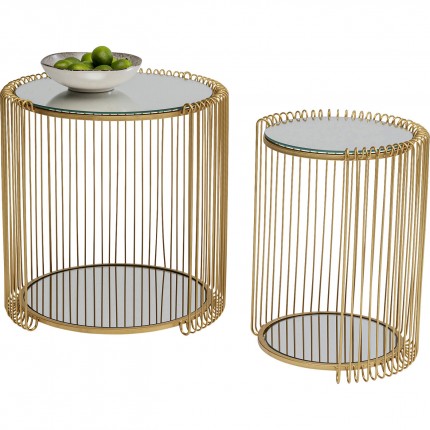 Side Table Wire Double brass (2/Set) Kare Design