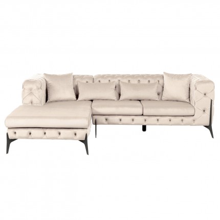 Corner Sofa Bellissima left velvet beige Kare Design